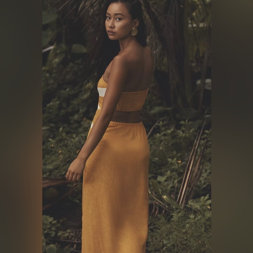 NWT! Celandine Strapless Cutout Linen Blend Dress 🥅 - Picture 3 of 4